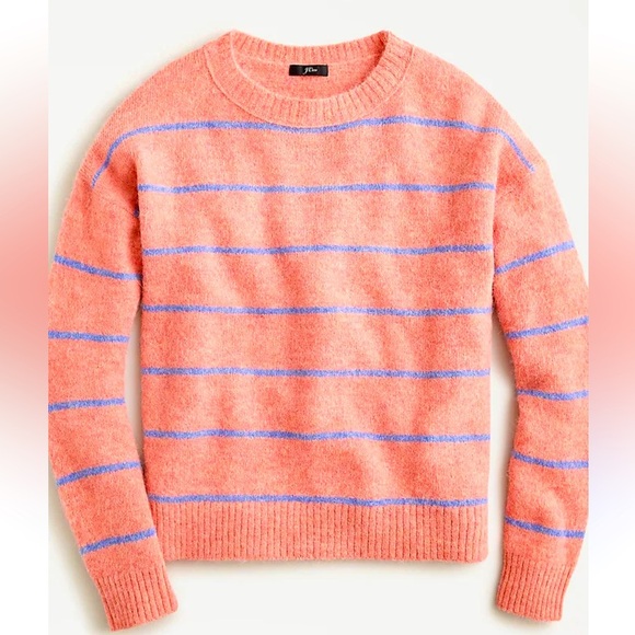 J. Crew Sweaters - J.CREW Alpaca & Merino Wool Blend Oversized Crewneck Sweater in Stripe Small